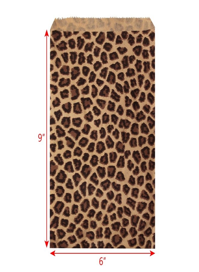 Ikee Design 200 Pcs of 6 X 9 Inch Flat Plain Prints Paper or Patterned Kraft Bags for Candy, Cookies, Merchandise, Party Favors, Gift, Small Paper Bags, Leopard Pattern - Image 2